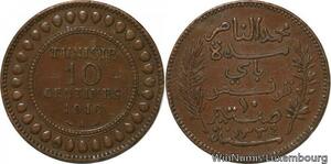 R8627 Tunisia 10 Centimes Muhammad al-Nasir Bey AH 1334 1916 A Paris -> M offer