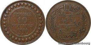 R8629 Tunisia 10 Centimes Muhammad al-Nasir Bey AH 1332 1914 A Paris -> M offer