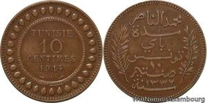 R8633 Tunisia 10 Centimes Muhammad al-Nasir Bey AH 1332 1914 A Paris -> M offer