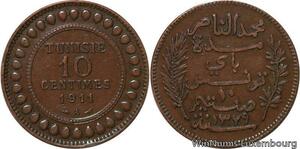 R8642 Tunisia 10 Centimes Muhammad al-Nasir Bey AH 1329 1911 A Paris -> M offer