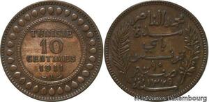R8643 Tunisia 10 Centimes Muhammad al-Nasir Bey AH 1329 1911 A Paris -> M offer