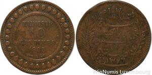 R8647 Tunisia 10 Centimes Muhammad al-Nasir Bey AH 1326 1908 A Paris -> M offer