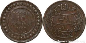 R8661 Tunisia 10 Centimes Muhammad al-Nasir Bey AH 1327 1907 A Paris -> M offer