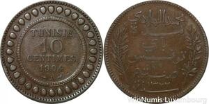 R8665 Tunisia 10 Centimes Muhammad al-Nasir Bey AH 1322 1904 A Paris -> M offer