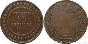 R8666 Tunisia 10 Centimes Muhammad al-Nasir Bey AH 1322 1904 A Paris -> M offer