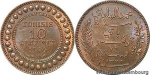 R8670 Tunisia 10 Centimes Muhammad al-Nasir Bey AH 1322 1904 A Paris UNC >Offer