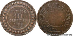 R8671 Tunisia 10 Centimes Muhammad al-Nasir Bey AH 1322 1904 A Paris -> M offer