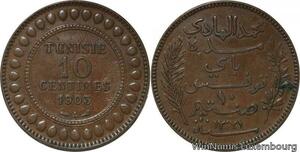 R8674 Tunisia 10 Centimes Muhammad al-Nasir Bey AH 1321 1903 A Paris -> M offer