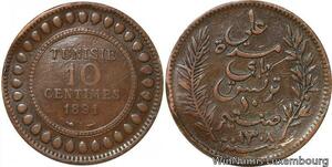 R8685 Tunisia 10 Centimes Muhammad al-Nasir Bey AH 1308 1891 A Paris -> M offer