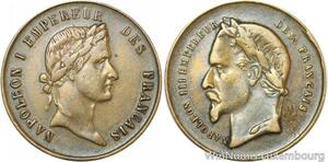 R8703 Jeton Commémoration Napoléon I et III Empire Francais 1852 1870
