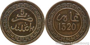 R8747 Morocco 5 Mazunas Abd al-Aziz AH 1320 1903 Birmingham -> Make offer