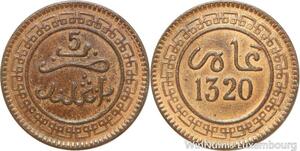 R8751 Morocco 5 Mazunas Abd al-Aziz AH 1320 1903 Birmingham AU -> Make offer