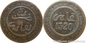 R8754 Morocco 5 Mazunas Abd al-Aziz AH 1320 1903 Fes -> Make offer