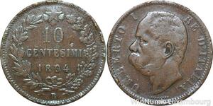 R8811 Italy 10 Centesimi Umberto I 1894 R Roma -> Make offer