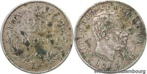 R8860 Italy 20 Centesimi Vittorio Emanuele II 1863 M BN Milan Silver -> M offer