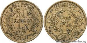 R8878 Tunisia Bon pour 50 Centimes AH 1345 1926 A Paris -> Make offer