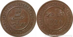 R9016 Rare Morocco 10 Mazounas Abd Al Aziz AH 1320 1903 Berlin AU -> Make offer