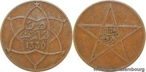 R9043 Morocco 10 Mazunas Yusuf AH 1330 1912 Paris -> Make offer