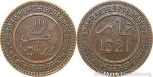 R9058 Morocco 10 Mazunas Abd al-Aziz AH 1321 1903 Berlin -> Make offer