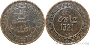 R9059 Morocco 10 Mazunas Abd al-Aziz AH 1321 1903 Birmingham -> Make offer
