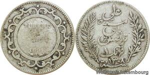 R9082 Tunisia 1 Franc Ali Bey AH 1308 1891 A Paris Silver -> Make offer