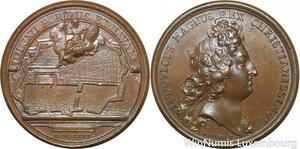 R9135 Rare Médaille Louis XIV Port Toulon Pallas 1680 Mauger UNC -> Make offer