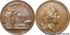 R9143 Rare Médaille Louis XIV Prise de Douai 1667 Mauger UNC -> Make offer