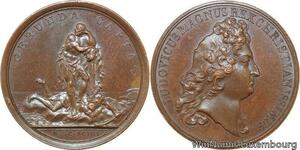 R9149 Rare Medal Spain Louis XIV Prise Girona Catalogna De Noailles 1694 UNC