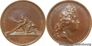R9152 Rare Medal Belgium Netherlands Louis XIV Prise Dixmude Deinze 1695 UNC