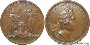 R9153 Rare Médaille Louis XIV Paix du Nord conclue Saint-Germain 1679 UNC >Offer