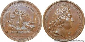 R9155 Rare Medal Spain Louis XIV Victory on British Fleet Gibraltar 1696 UNC