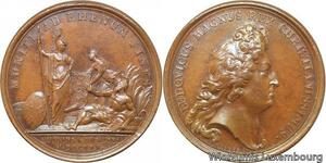 R9157 Rare Médaille Louis XIV Elsass Fortifications Huningue Rhin 1680 UNC