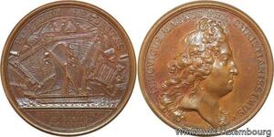 R9163 Rare Médaille Louis XIV 15 Galères Ocean Port Havre 1680 UNC -> Make offer