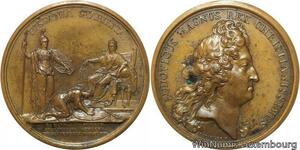 R9170 Rare Medal Spain 2nd Known Louis XIV Prise Barcelona 1712 Only 1 Museum