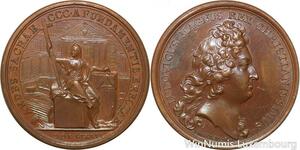 R9197 Rare Médaille Louis XIV Construction 300 Eglises pour Catholiques 1686 UNC