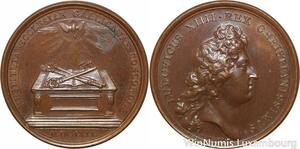 R9198 Rare Médaille Louis XIV La Paix Eglise Catholique Protestants 1669 UNC