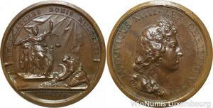 R9200 Rare Médaille Louis XIV Clemence du roi aux traitants 1666 UNC >Make offer