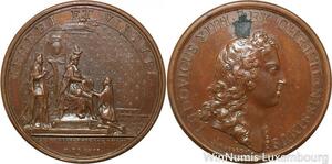 R9205 Rare Médaille Louis XIV Promotion 60 chevaliers Ordre Saint-Esprit 1662 AU