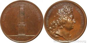 R9207 Rare Médaille Louis XIV Colonne La Constance du Roi 1715 UNC -> Make offer