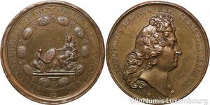 R9209 Rare Médaille Louis XIV Soumission 10 Villes Alsace 1680 UNC -> Make offer