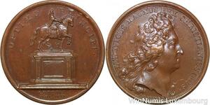 R9212 Rare Médaille Louis XIV Statue Equestre Roi Soleil 1699 UNC -> Make offer