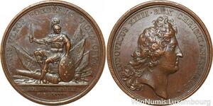 R9215 Rare Médaille Belgique Louis XIV Victoire Bataille Fleurus 1690 Etoile AU