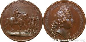 R9220 Rare Médaille Louis XIV Liberalités Roi dans ses voyages 1685 UNC >Offer