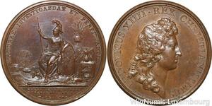 R9224 Rare Médaille Louis XIV Fondation Académie Sciences 1666 UNC -> Make offer