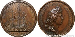 R9233 Rare Médaille Louis XIV Promotion Flotte Française 1665 UNC -> Make offer