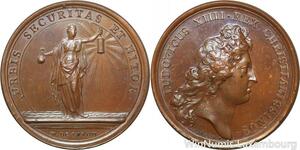 R9234 Rare Médaille Louis XIV Surete netteté Paris 1668 UNC -> Make offer