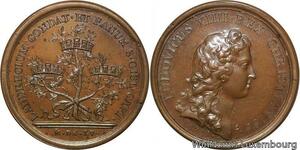 R9246 Rare Médaille Louis XIV Prise Landrecies Condé Saint-Ghislain 1655 UNC