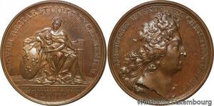R9248 Rare Médaille Louis XIV Naissance Duc d'Anjou Louis XV 1710 UNC >M Offer
