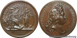 R9253 Rare Médaille Louis XIV Commissaires envoyés dans les provinces 1688 UNC