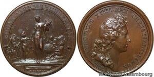 R9265 Rare Médaille Louis XIV Gratifications accordés gens de lettres 1666 AU